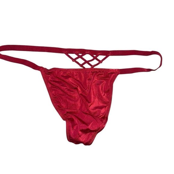Victoria’s Secret “Very Sexy” 2017 Sz M V string thong maroon lace thong panties - Picture 3 of 4